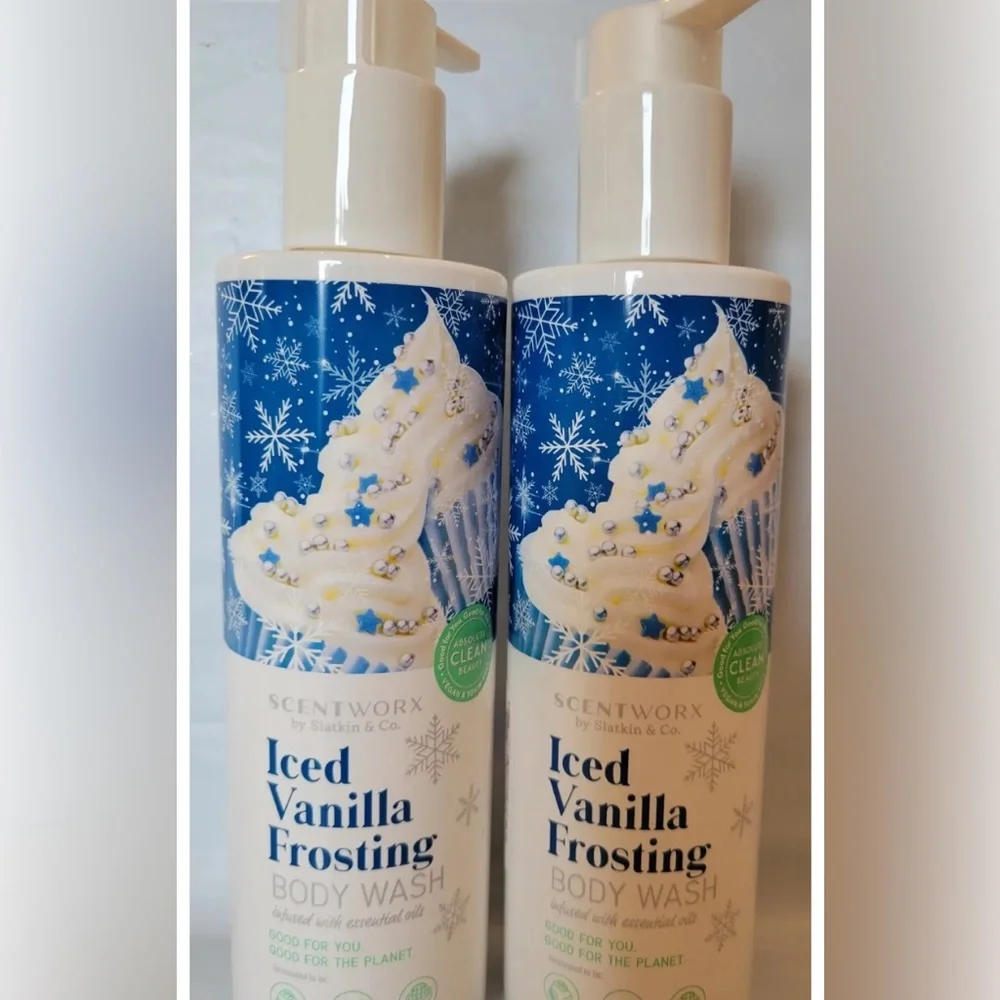 2x Scentworx by Slatkin & Co - Iced Vanilla Frosting Body Wash w/ Essential Oils